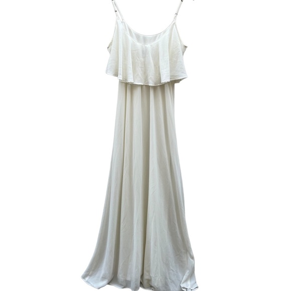 Show Me Your Mumu Caitlin Ruffle Maxi Dress Size Small White - Picture 6 of 10